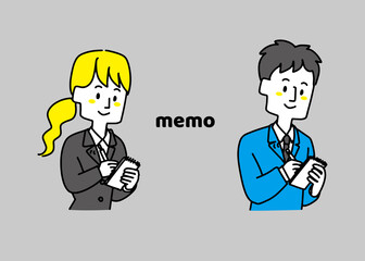 メモをとる社会人のセット