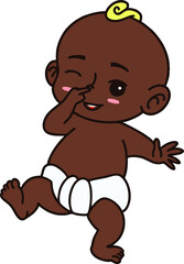 Illustration of balancing baby