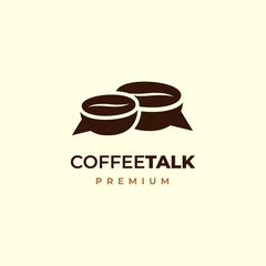 Coffee Talk Chat With Cup Solid Color Simple Modern Logo Icon Design Vector