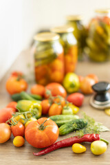 preservation of tomatoes and cucumbers