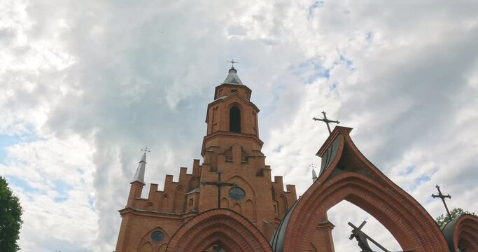 St Virgin Mary Chapelier s Church of Kernave, 4k video, Lithuania