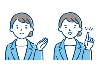 ビジネスパーソン／女性／案内／上半身