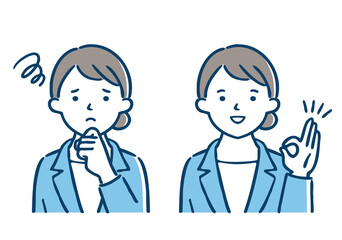 ビジネスパーソン／女性／問題・解決／上半身