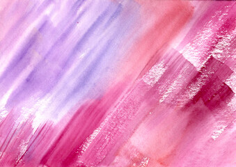 Watercolor paint abstract multicolored gradient background. Pink, red, orange and violet spot texture. Backdrop of spots for packaging and web