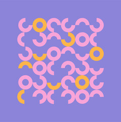 Geometric Circles Pattern, With motive colors