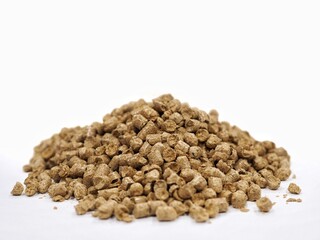 food isolated on white Soybean hulled pellets on white background