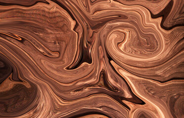 Brown Psychedelic liquid marble fluid abstract art background design. Trendy liquid marble style. Ideal for web, advertisement, prints, wallpapers.