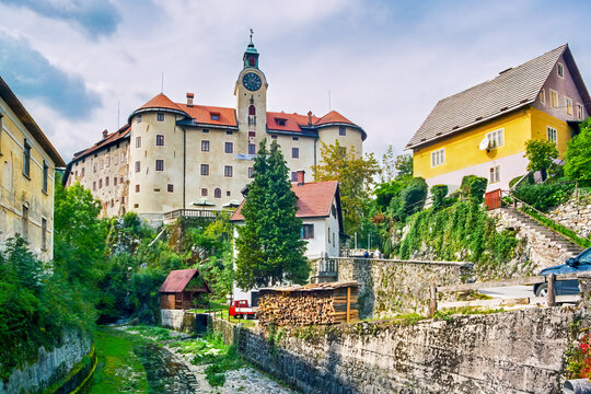 Gewerkenegg Castle, in the historic center of Idrija