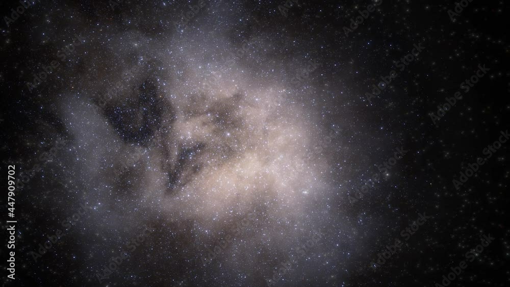Wall mural spaceship travelling at the speed of light through a galaxy in space. billions of stars in the milky