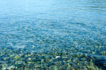 Pebbles, sea, coast, beach wave, lake, river.