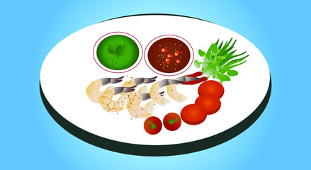 vector fresh shrimp dipping sauce