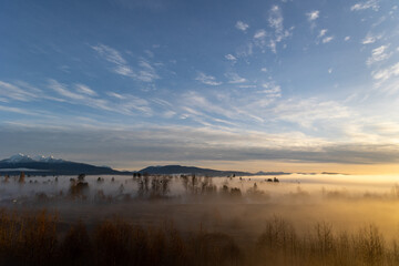 Morning Sunrise over Golden Ears Mountains