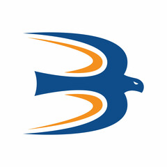 B Letter Bird Logo. A solid Bird mark in the form of the letter B, suitable for various uses. Illustration.