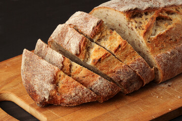 Sliced loaf of bread