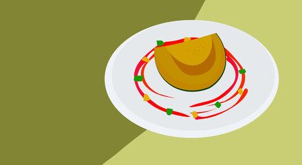 vector pumpkin custard with egg