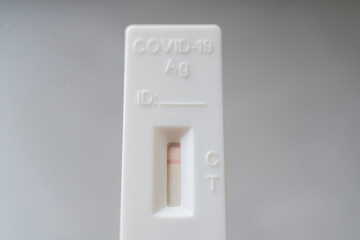Negative test result showing by rapid test device for COVID-19, novel coronavirus 2019 found in Wuhan, China. 