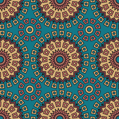 Seamless African Art Deco Design Pattern in Pastel Colors for Fabric and Textile Print
