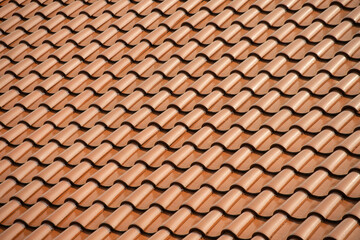 Repetitive pattern of orange roof tile 