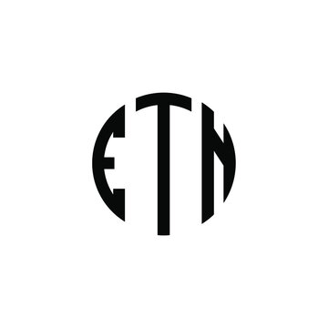 ETN letter logo design. ETN letter in circle shape. ETN Creative three letter logo. Logo with three letters. ETN circle logo. ETN letter vector design logo 