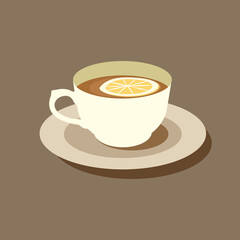 a cup of tea with lemon
