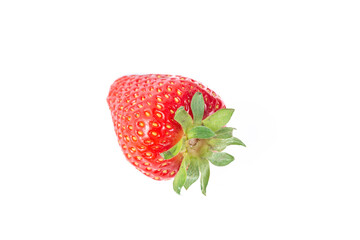 Strawberry isolated. Strawberries isolate. Whole, half, cut strawberry on white. Strawberries isolate. Side view organic strawberries.