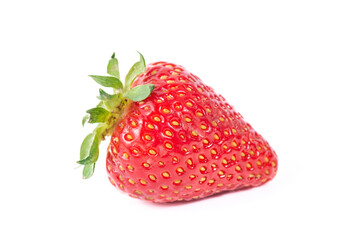 Strawberry isolated. Strawberries isolate. Whole, half, cut strawberry on white. Strawberries isolate. Side view organic strawberries.