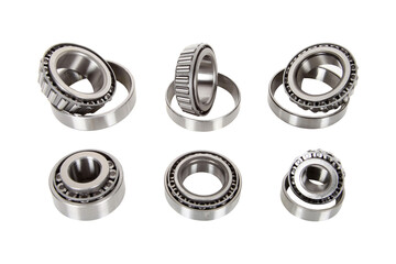 group ball bearings on a white background
