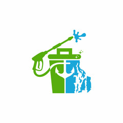Rhode Island Bin Cleaning Logo Design