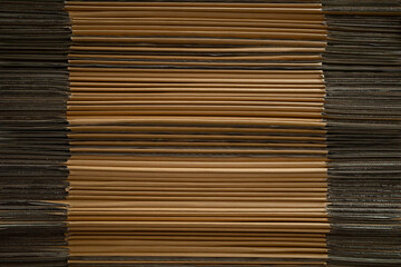 Stack of corrugated cardboard boxes for background.