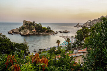 View on island Bella ( Beautiful)next to Taormina East coast of Sicily