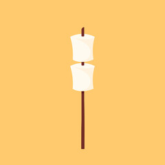Marshmallow and stick vector. free space for text. wallpaper. Marshmallow  stick vector.