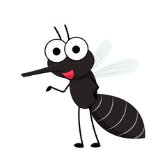 Mosquito cartoon. mosquito vector on white background.