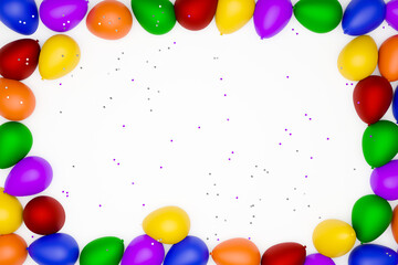 Multicolored balloons.