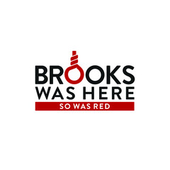 Brooks Was Here So Was Red. Hanging Rope Icon. Vector Logo illustration.