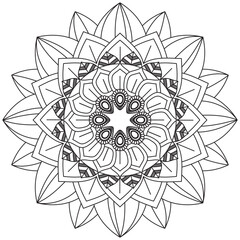 Leaf Flower Petal Coloring Mandala Art Simple Graphic Shape Vector Floral Oriental Outline Vintage Decorative Elements Pattern Illustration Islam Arabic Indian Turkish Mystic Religion Morals Lotus