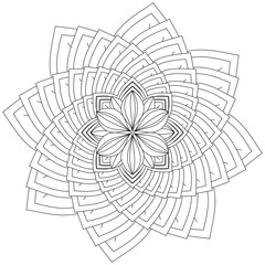 Leaf Flower Petal Coloring Mandala Art Simple Graphic Shape Vector Floral Oriental Outline Vintage Decorative Elements Pattern Illustration Islam Arabic Indian Turkish Mystic Religion Morals Lotus