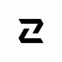 Z initials letter monogram logo, black and white