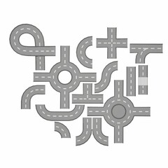 Roads and streets in many different corners 3d-rendering