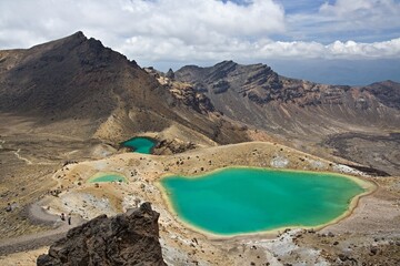 View of Emerald Lake. Tongariro National Park. New Zealand.