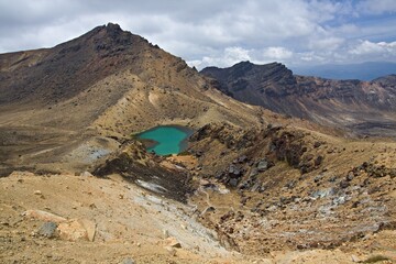 View of Emerald Lakes. Tongariro National Park. New Zealand.