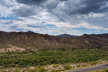 View panoramic of the canyon mountain rocks area in northern New Mexico