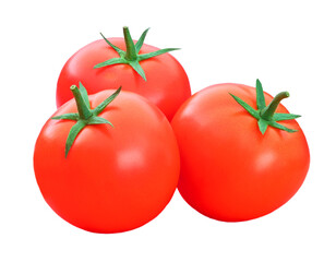 fresh red tomatoes isolated on white background with clipping path.