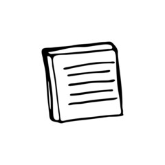 Doodle image of notepad for notes, sticker. Hand-drawn image for various designs.
