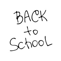 Doodle text image - Back to school. Hand-drawn image for various designs.