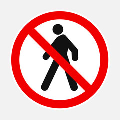 Unauthorized person not allowed vector illustration sign - Editable pictogram of no entry keep out street sign - obrazy, fototapety, plakaty