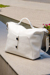 white and black bag