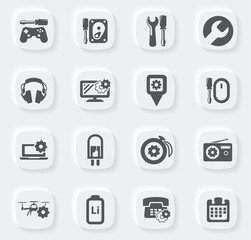 Electronic repair icons set