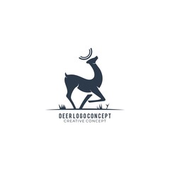 Modern vintage logo animal deer vector illustration