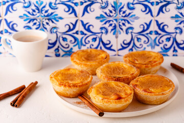 Egg tart, traditional Portuguese dessert