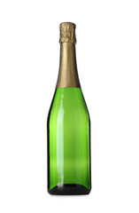 Bottle of sparkling wine isolated on white